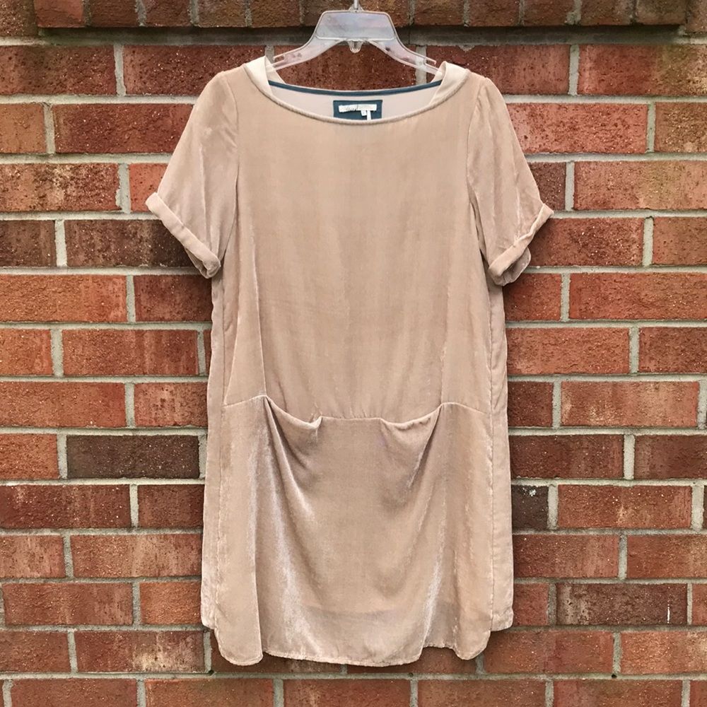 Anthropologie Floreat Crinkle Velvet Sheath Dress sz XS
